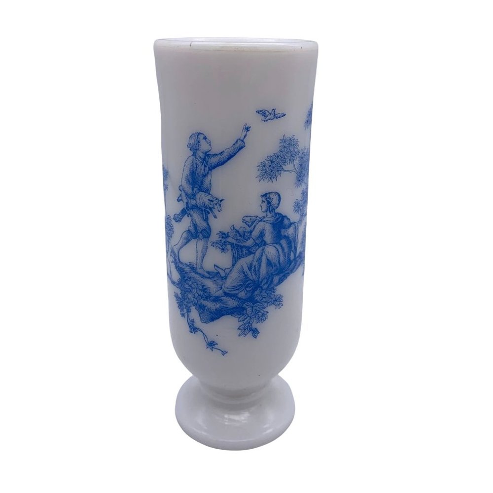 Vintage Avon Milk Glass Liqueur Glass - Demitasse - Courting Couple - 5.25"